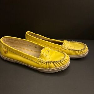 ROXY- Yellow Patten Leather Penny Loafers